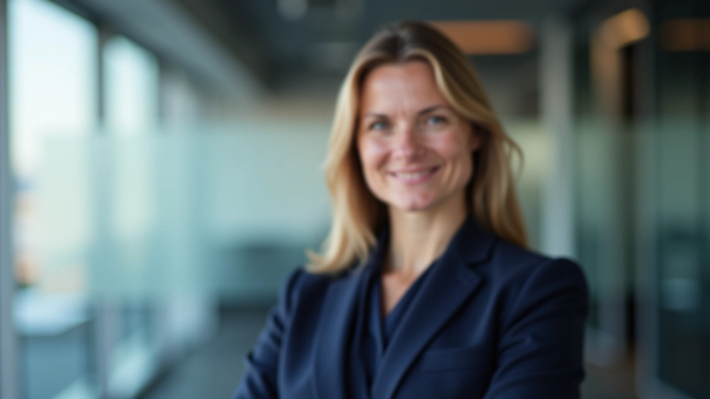 Geschäftsfrau in Blazer präsentiert vor Flipchart mit Diagrammen und Geschäftsmetriken vor Kollegen