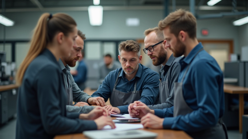Menschen verschiedener Herkunft arbeiten gemeinsam in einer modernen Produktionsstätte