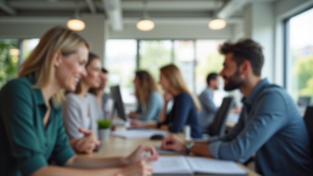 Verschiedene Fachleute in modernem Büro arbeiten zusammen an einem Projekt mit Technologie