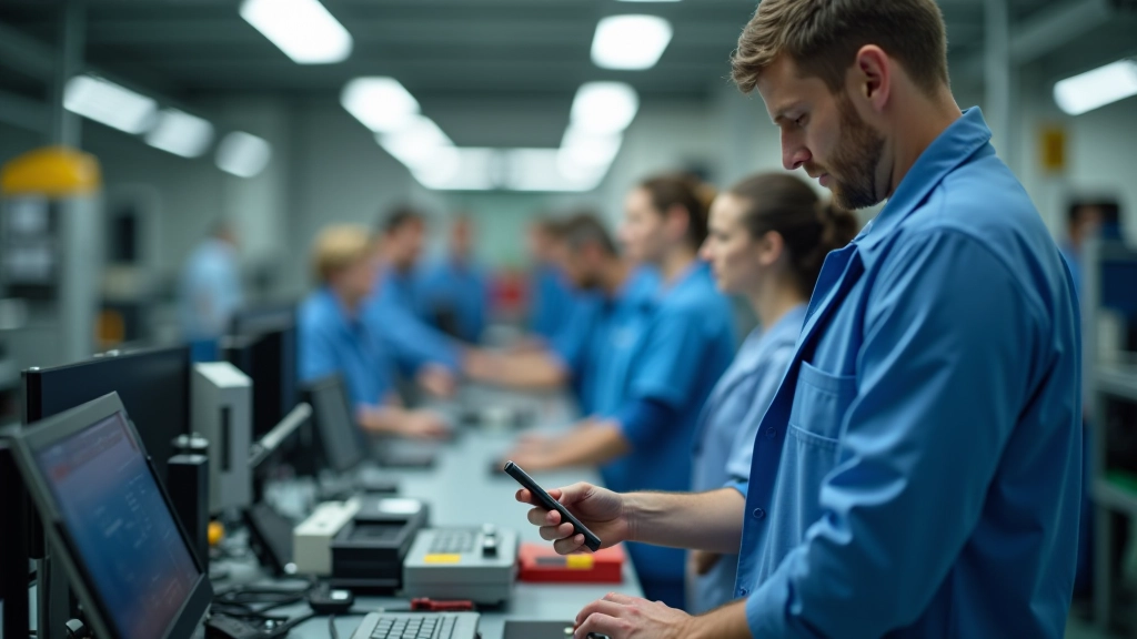 Moderne Arbeitsumgebung mit technologischen Werkzeugen, Fachleute bei der Arbeit, diverse Branchen und Qualifikationen